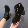 Boots Plus Size 35-42 Women Pumps Boots High Quality Lace-up European Ladies PU High Heels Ankle Boots Fast Delivery Womens Shoes J230919