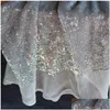 Fabric And Sewing Embroidered Tle Gauze Sier Small Sequins Diy Background Decor Prop Stage Skirts Dress Fashion Clothes Designer Drop Dhpvk