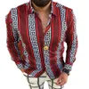 Grandes tailles 3XL chemises Vintage décontractées pour hommes Cardigan imprimé à manches longues mince chemise hawaïenne d'été coupe maigre divers modèles 2775