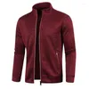 Suéteres para hombres Otoño Invierno Suéter de gran tamaño Hombres Sólido Cuello de pie Moda Cardigan Tops Cremallera Abrigo de punto Grande Suelto Casual