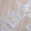 Bridal Veils Sequined Appliques Wedding Veil Long Cathedral Two Layer spets med Comb 2T Cover Face Bride