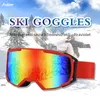 Skibrille Doppellinsen-Skibrille Antibeschlag UV400 Outdoor-Sport Skibrille Kinder Erwachsene Schnee Snowboard Schutzbrille Brillen 230919