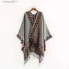 Kadın Cape FS Indian Style Moda Geometrik Tassel Pashmina Poncho ve Capes Ceket Kadın Eşarpları Sonbahar Kış Sıcak Şal Cachemire Eşarpları L230920