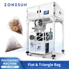 ZONESUN-máquina para hacer bolsas de té pirámide VFFS, hierbas, flores, forma Vertical, sello de relleno, hojas de té, bolsa de nailon, ZS-SJB90 de embalaje