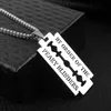 Anhänger Halsketten Punk Hip Hop Edelstahl Hals Ketten Für Männer Frauen Rasierklinge Halskette Rock Collares Männlich Streetwear Coole J281B