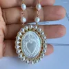 Zincir tanıtımı! Doğal Tatlısu İnci Guadalupe Grace Ana Kabuk Kolyesi Kadın Hediyesi için Dini Madalyalar