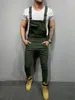 Mäns jeans 6Color Fashion Men Khaki Red ArmyGreen White Denim Bib Overall S-xxxl Jumpsuits Hip Hop Jeans Moto Biker Pants Byxor 230920