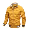 Erkekler ilkbahar ve sonbahar çok yönlü gevşek fermuar gençliği düzensiz düzenli ceket yakışıklı spor spor düz renkli ceket 230920