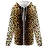 Hoodies femininos zip up longo gráfico hoodie feminino moda outono e inverno colorido leopardo impressão casual bolso manga cordão grande 1