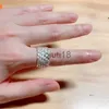 Band Rings Original Wide Hand Knitted 925 Sterling Silver Ring Vintage Personalized Open Index Finger Men's and Women's Design Jewelry x0920