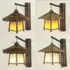 Lampe murale Antique Rural Bambou Japonais Zen Asie du Sud-Est Cabine Lanterne en bois pour bar chevet