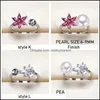 Impostazioni di gioielli Anello di perle all'ingrosso S925 Sier 18 stili per le donne Anelli di montaggio Misura regolabile Vuoto Fai da te Gif Drop Consegna Dhgarden Otgdq