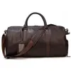 Sacs Duffel Sac en cuir de vache pour hommes de mode décontracté grande capacité 55 bagages voyage en plein air Duffle une épaule bandoulière de haute qualité