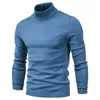 Kvinnors tröjor Vintersköldpaddor Tjock Mens Casual Turtle Neck Solid Color Quality Warm Slim Pullover Men 230919