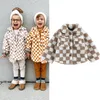 FOCUSNORM 0 4Y Peuter Kinderen Meisjes Jongens Fleece Wollen Jas Dambord Plaid Lange Mouwen Turn Down Kraag Winter Warme Jas 230920