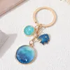 Keychains Pretty Fish Shell Sea Blue Enamel Ocean Life Key Rings For Women Men Dreamy Friendship Gift Handmade DIY Jewley