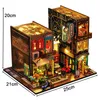 Accessoires pour maison de poupée, bricolage, coin de livre en bois, Kit d'insertion d'étagère, serre-livres chinois Street View, kits de construction miniatures, bibliothèque, maisons de poupée, amis, cadeaux 230920