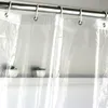 Shower Curtains Transparent Shower Curtains Simple Waterproof PEVA Bath Curtain Mildewproof Bathing Cover High Quality with 12pcs Plastic Hooks 230919