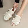 Luxe harige dia's Designer bont Cholo pantoffels Home Fuzzy platte sandalen Vrouwelijke schattige pluizige slippers voor dames shearling slipper schoenen maat 36-42