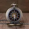 Orologi da tasca Squisito orologio meccanico manuale con fiore scheletro Orologio vintage Steampunk con pendente per collana per uomo e donna