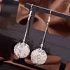 Pendientes colgantes creativos huecos de alambre de hierro bola tejida de moda Metal OL multifunción accesorios de cena para mujer