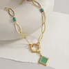 Geometria de aço inoxidável do vintage pingentes colar jóias clavícula corrente feminina jóias criativas