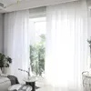 Curtain 2Pcs White Sheer Curtains Wedding Party Home Decoration Drapery Voile Window Tulle Solid Screening