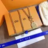 Luxury 18k Gold-plated Necklace Popular Brand Oval Pendant Necklace Designer Jewelry Long Chain High-end Design Accessories Select307u