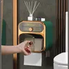 Toilet Paper Holders Nordic Tissue Box Bathroom Wall mounted Waterproof Punch free Towel Holder Storage 230919