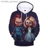 Sudaderas con capucha para hombre Sudaderas Novia de Chucky Sudadera con capucha impresa en 3D Sudaderas Hombres Mujeres Moda Casual Jersey Chucky Harajuku Streetwear Tallas grandes SudaderasL230920