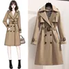 Damesjassen Damesjassen en herfst halflange trenchcoat Koreaanse mode winterkleding riem voor 230920