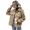 Kvinnorjackor Woolen Blend Single-Breasted Loose Warm Coats Office Lady Lady Tweed Outwear Female Streetwear Overcoat 230920