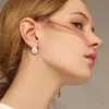 Stud Earrings Shell Avocado For Women Satinless Steel Studs Ear Jewelry