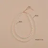 Ketten Mode geschichtete Perlenkette Damen Schlüsselbeinkette Einfache Designer Damen Hochzeitsschmuck Imitationsperlen