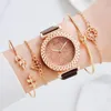 Armbanduhren 5 stücke Frauen Uhr Set Rose Gold Kleid Quarz Armband Damen Sport Armbanduhr Uhr Geschenk Relogio Feminino