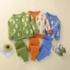 Ensembles de vêtements chauds pour bébé, pull fendu, printemps et automne, manteau pour filles, vente en gros, fleur de dessin animé, col rond, style cardigan