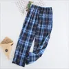 Men's Sleepwear 2023 Sprin Autumn Men Cotton Sleep Pants Male Top-end Trousers Casual Loose Plaid Ome Plus Size Pantalone XXXL