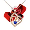 Décorations de Noël Coffret cadeau rose éternelle avec collier coeur pour femme Je t'aime jusqu'à la lune et au dos Cadeaux de mariage d'anniversaire Maman Petite amie Femme 230919