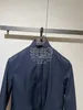 Designer Mens Jaquetas Outono Kiton Tecnologia Tecido Stand-up Collar Azul Escuro Jaqueta Casual