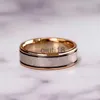 Bandringen met zijstenen 18K Rose Gold Princess Real Diamond Ring voor vrouwen Anillos Mujer Bizuteria Edelsteen Femme Loves Sieraden Set Ringen 230227 x0920