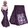 Newest Flowers Lace Fabric For African Nigeria Wedding Dress Evening Party Gowns 3D Lace Flora Appliques Material With Beaded 715-287t