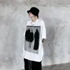 Magliette da uomo Estate American Hip Hop Streetwear Camicia a maniche corte nera con stampa ombra stile scuro Top in cotone Harajuku