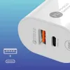 PD Быстрое зарядное устройство 20 Вт Адаптер QC3.0 USB-C Дорожное настенное зарядное устройство Двойная USB-вилка для телефона Samsung S21 Ultra S20 Huawei Android