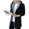Herrgravrockar Men's Fashion Warm Hoodie Jacket 2023 Winter Mentrench Coat Plus sammet förtjockning Slim Fit ullöverrock Trench Coat J230920