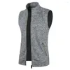 Men's Hoodies Waistcoat Male Stand Collar Tank Top Sweatshirt Men Vest Jacket Turtleneck Thin Fleece Cardigan Spring Autumn Sleeveless