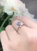 Cluster Rings Creative Net Red V-Shaped Crown Rose Rose Gold Color Separation Imitation Moissanite Open