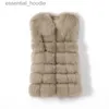 Pelliccia da donna Pelliccia sintetica 2023Pelliccia di volpe naturale naturale Cappotto di media lunghezza Giacca invernale calda da donna Gilet di lusso Furry Autunno Cappotto di colore solido di grandi dimensioni L230920