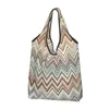 Shopping Bags Pretty Zag To It Groceries Tote Women Fashion Pastel Camouflage Zigzag Shopper Shoulder Bag Big Capacity Handbag