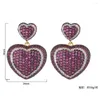 Висячие серьги Vinregem в богемном стиле Love Heart Lab Рубиновый драгоценный камень Sona Diamond для женщин Подарок на годовщину Винтажные ювелирные изделия оптом