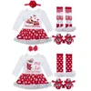 Rompers Christmas Baby Costumes Cloth Toddler Girls Pierwsze stroje urodzone na Xmas Romper Set Festival Odzież 230919